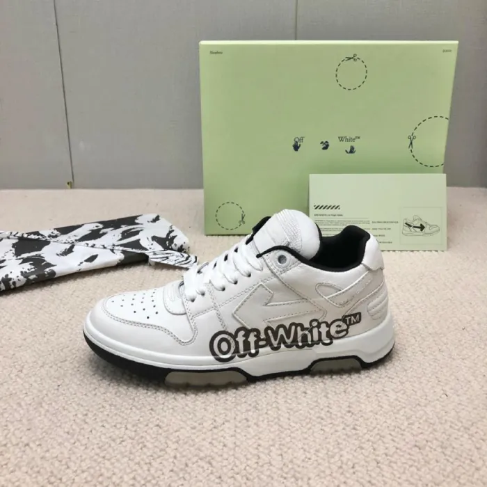 OFF-WHITE Out Of Office OOO Low Tops Off-White White Black